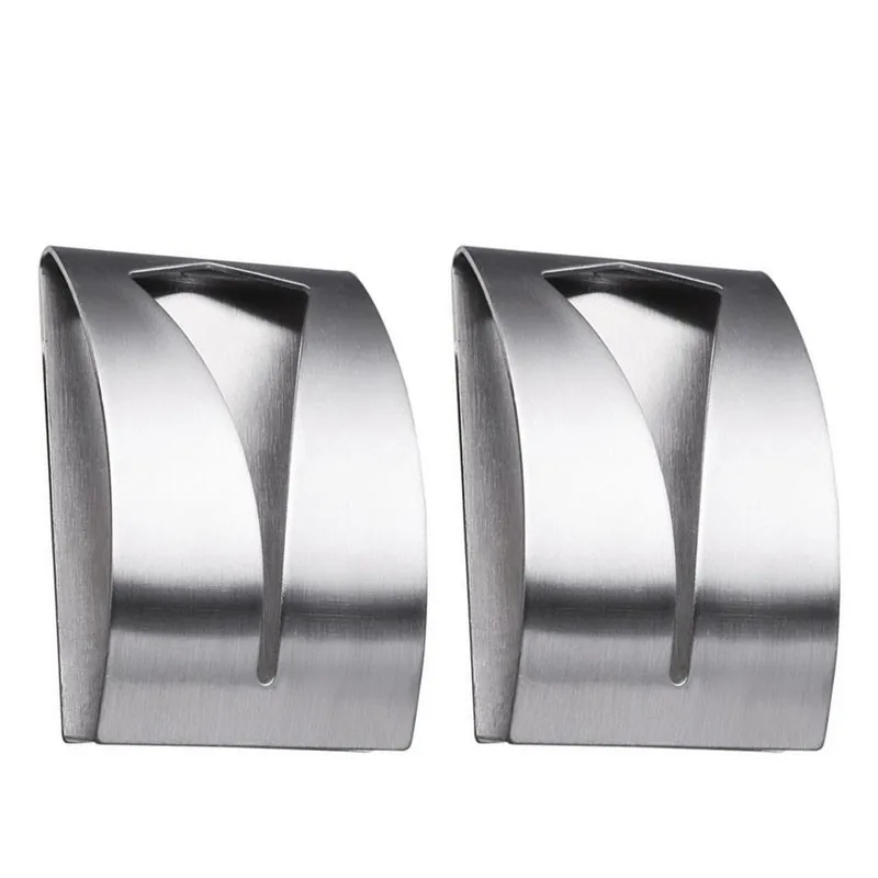 

1Pcs Stainless Steel Towel Holder Hook Self Adhesive Clip Bathroom Cloth Hanger Household Wall Mounted Towel Rack Storage