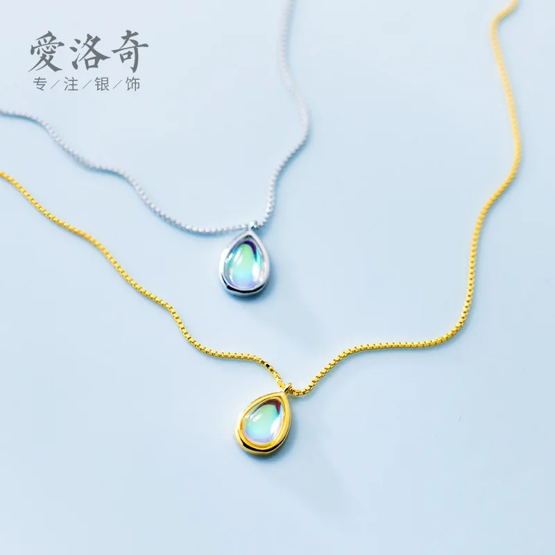 

Ожерелье женское в японском стиле, простой кулон в форме капли из искусственной глазури, милый кулон с градиентом, цепочка до ключицы