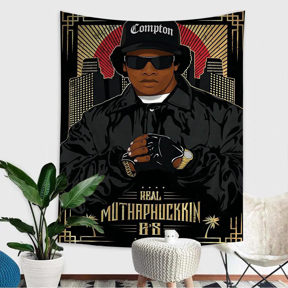 Хип-хоп музыкальные звезды кубик льда Eazy-E аниме гобелен висит Таро хиппи