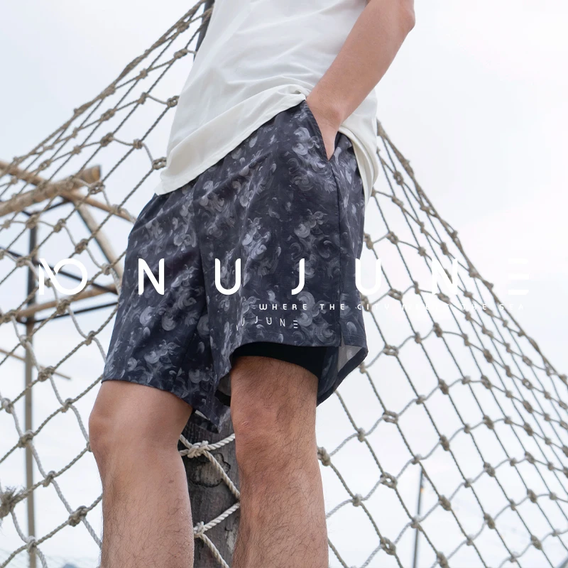 Фото Мужские шорты Nu-June для плавания и спорта: быстросохнущие, эластичные, водонепроницаемые, для серфинга, пляжа, боксеры, для спортзала, с карманами №1