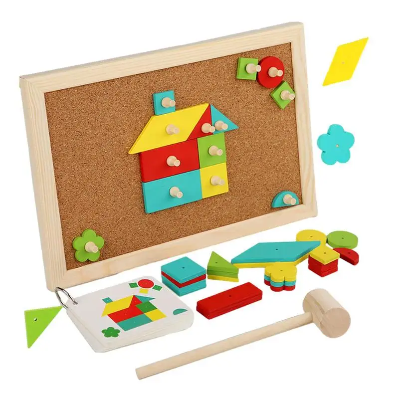 

Peg Puzzles For Toddlers Wooden Geometric Puzzles Preschool Leaning Educational Puzzles Montessori Toys Gift For Girls And Boys
