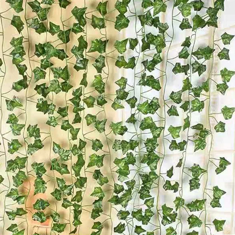 

12pcs 72Leaf/PC 1 piece 2.2M Home Decor Artificial Ivy Leaf Garland Plants Vine Fake Foliage Flowers Creeper Green Ivy Wreath