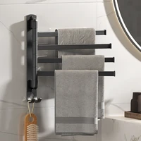 punch free bathroom rotating towel bar toilet multi purpose towel rack stainless steel storage rack bathroom accessories