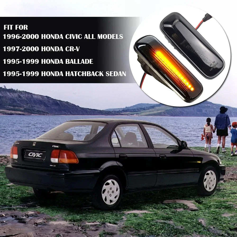 Динамические светодиодные боковые габаритные указатели поворота для Honda Civic EK 2/3/4