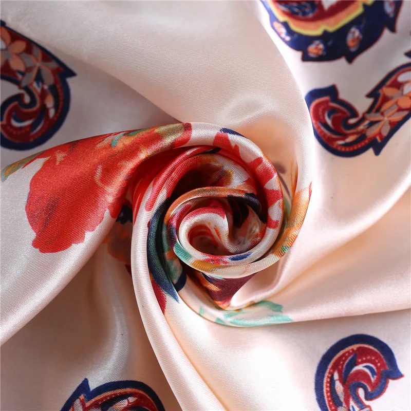 2022 Модный женский большой квадратный шелковый шарф женские шали и палантины