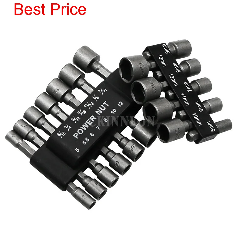 

50set/lot Hexagon Socket Wrench Screw Socket Pneumatic Air Screwdriver Insert for Electric Screwdriver Self Tapping Screw