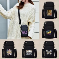 coin pouch sports music universal mobile phone bag crossbody bags for girls fashion shoulder bag wild pattern for samsungiphone