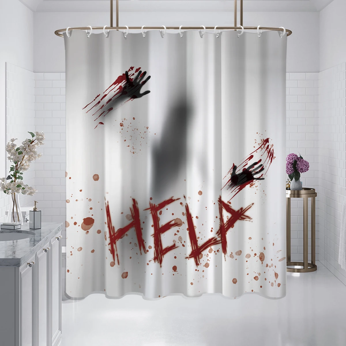 1 шт. 180x180 см абстрактная спасательная занавеска для душа с тематикой Хэллоуина