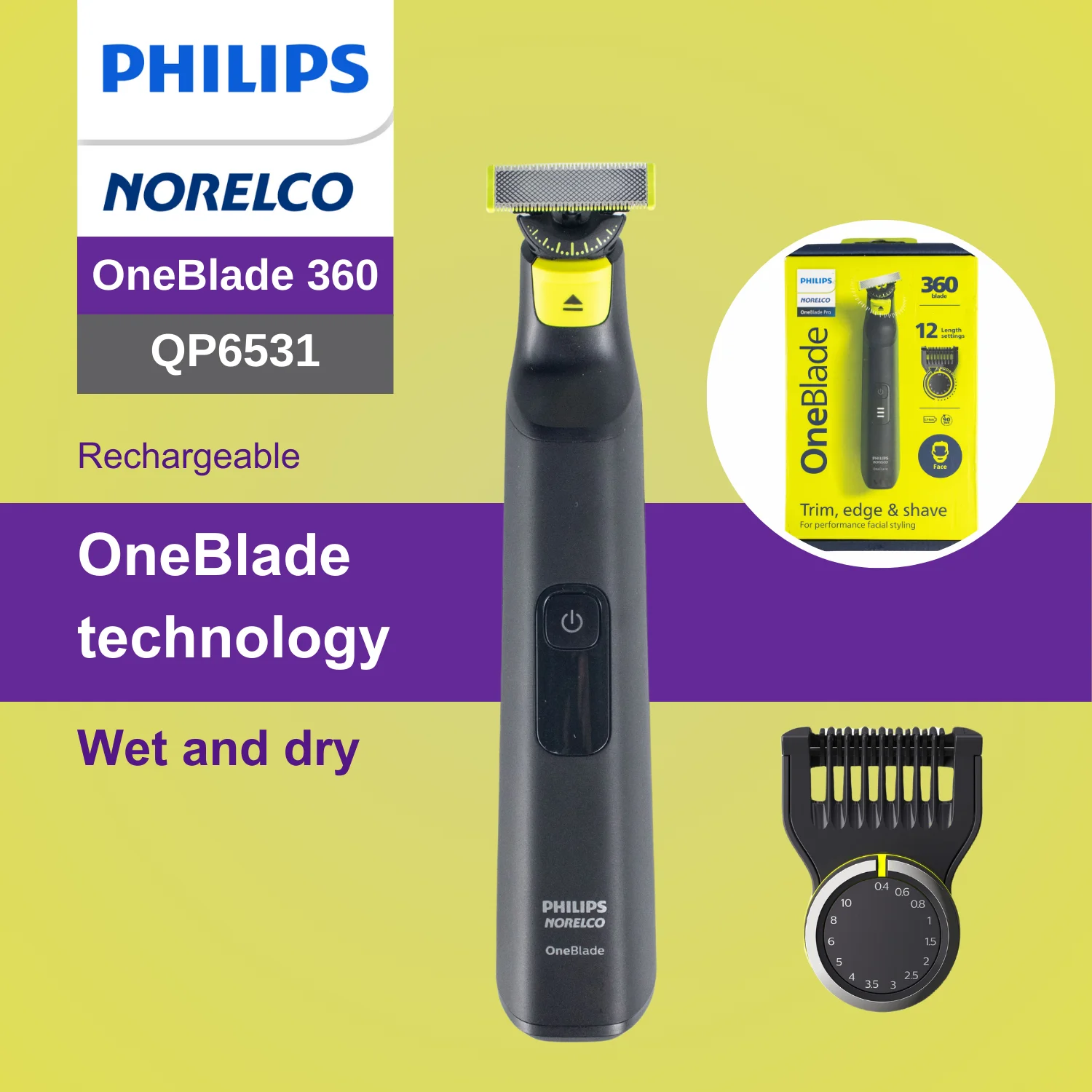 Электробритва Philips Norelco OneBlade 360 QP6531