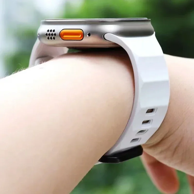 Фото Силиконовый ремешок для Apple Watch Ultra 3 49 мм 11 10 9 8 7 46 мм 42 мм 45 мм 41 мм Браслет в стиле волны Ремешок iWatch 654 SE 44/40 мм Ремень №5