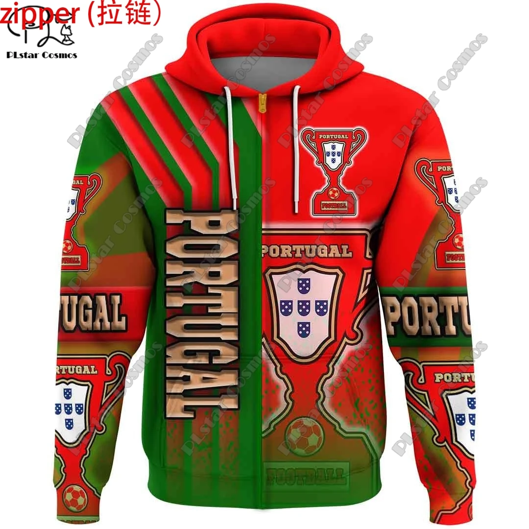 

PLSTAR COSMOS 3D Printing Brand New Zipper Hoodie Street Unisex Portugal Qatar Iran Canada USA Senegal Korea Soccer Jersey