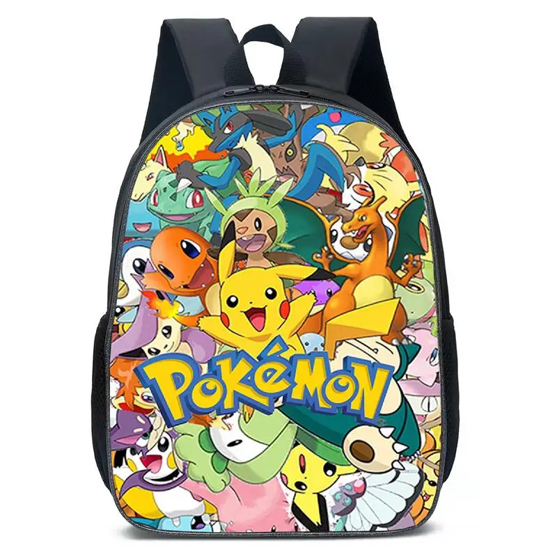 

Рюкзак для девочек и мальчиков, Большой Вместительный школьный ранец с мультипликационными фигурками покемона, Пикачу, Эви, для путешестви...