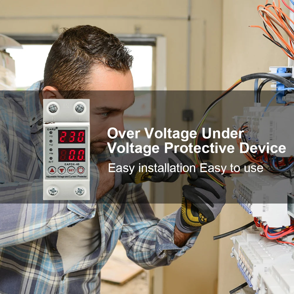 Устройство защиты от перенапряжения под напряжением 40 А 63 230 В RGB Din-рейка защитное