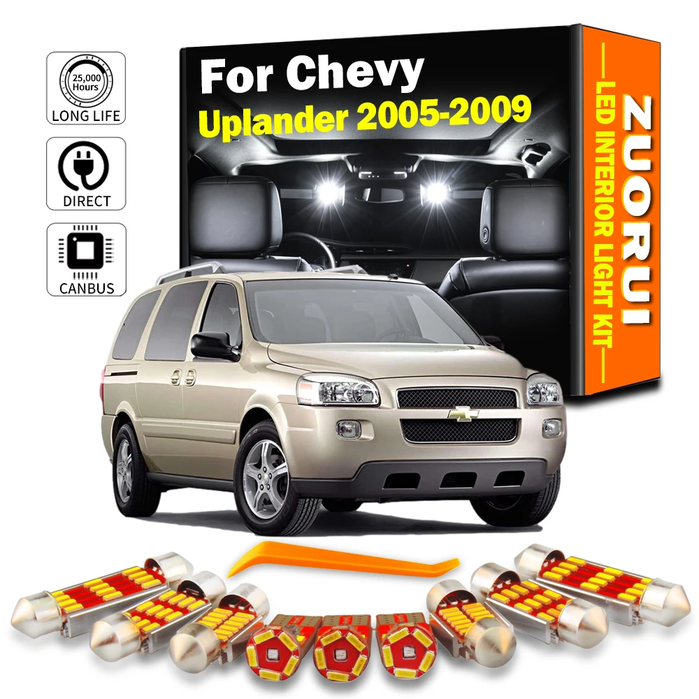 

12 шт., Автомобильные светодиодные лампы для Chevrolet Uplander 2005-2008 2009