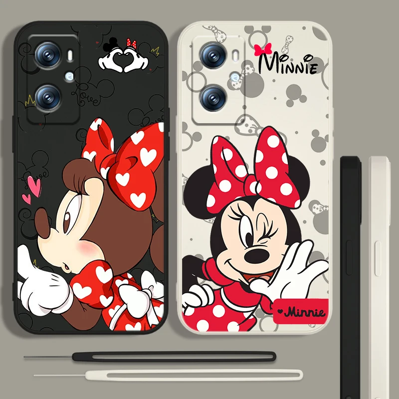 

Mickey mouse Minnie Liquid Rope Phone Case For OPPO GT Master Find X5 X3 Realme 9 8 6 C21Y Pro Lite A53S A5 A9 2020 Cover Capa