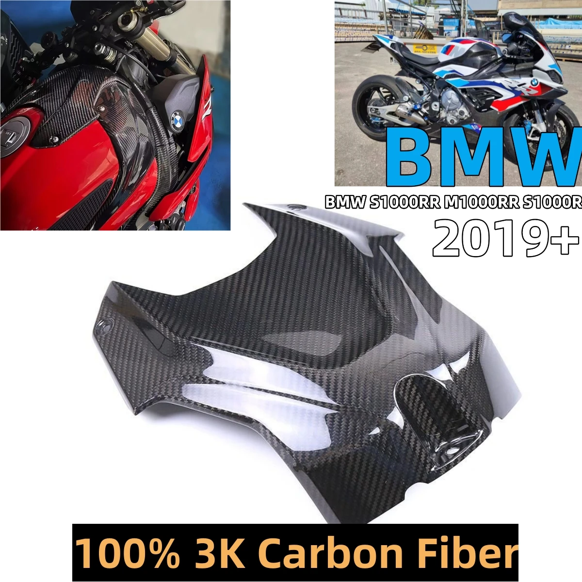 

3K Full Carbon Fiber Motorcycle Front Tank Airbox Cover Fairing Kit For BMW S1000RR M1000RR S1000R 2019 2020 2021 2022 2023