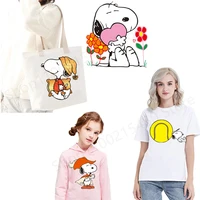 cartoon snoopy iron on transfers vinyl heat transfer ironing stickers t shirt lovely boy girl thermal patches for clothing decor