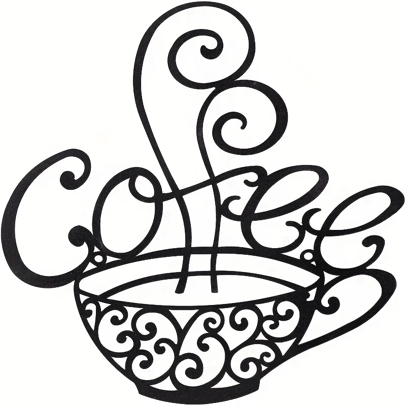 

1 шт. кофейные знаки, Настенный декор для кофе, черная кофейная чашка, силуэт, большие металлические знаки, скульптуры для бара, кофейни, кухни, ресторана
