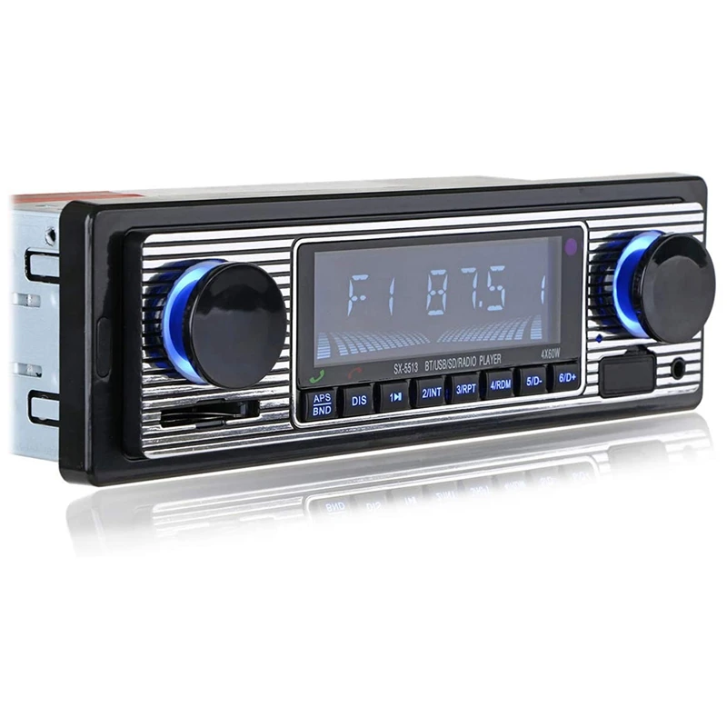 Фото Авто автомобильный радиоприемник Bluetooth винтажный беспроводной MP3 мультимедийный плеер AUX USB FM 12 В классический стерео аудиоплеер автомобильный электрический-AD23 №2