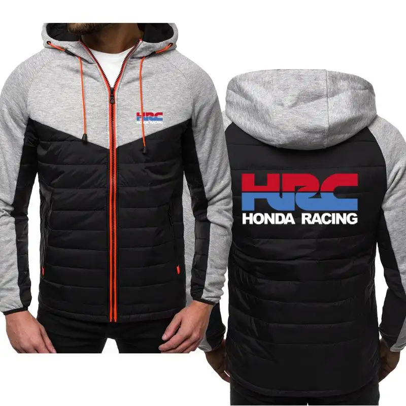 

Новинка, мужские толстовки HRC Racing на весну и осень, Классическая модная мужская повседневная однотонная куртка на молнии с длинным рукавом