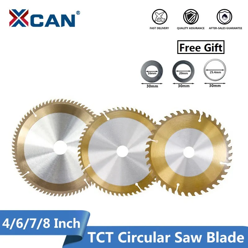 XCAN Woodworking Saw Blade 1pc TiCN Coating TCT Circular Saw Blade 4/6/7/8 Inch 30/40/60 Teeth Carbide Tipped Wood Cutting Disc
