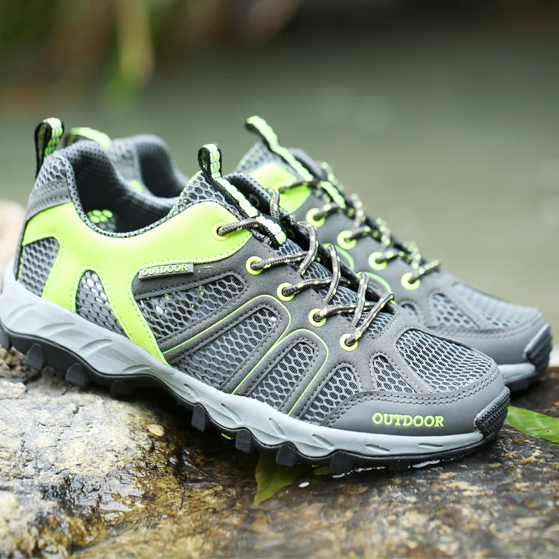 

Уличные нескользящие легкие мягкие походные туфли для мужчин и женщин, дышащие пляжные кроссовки унисекс для обучения, размер