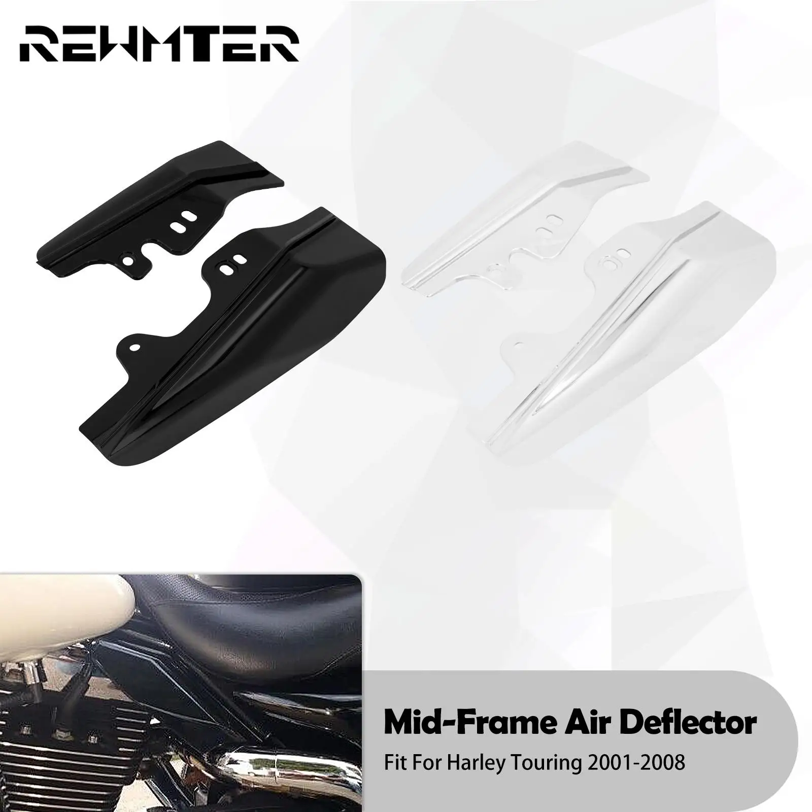 

Мотоцикл черный/хром средняя рамка воздушный щит тепловые дефлекторы ABS для Harley Touring Road King Street Electra Glide FLHT 01-2008