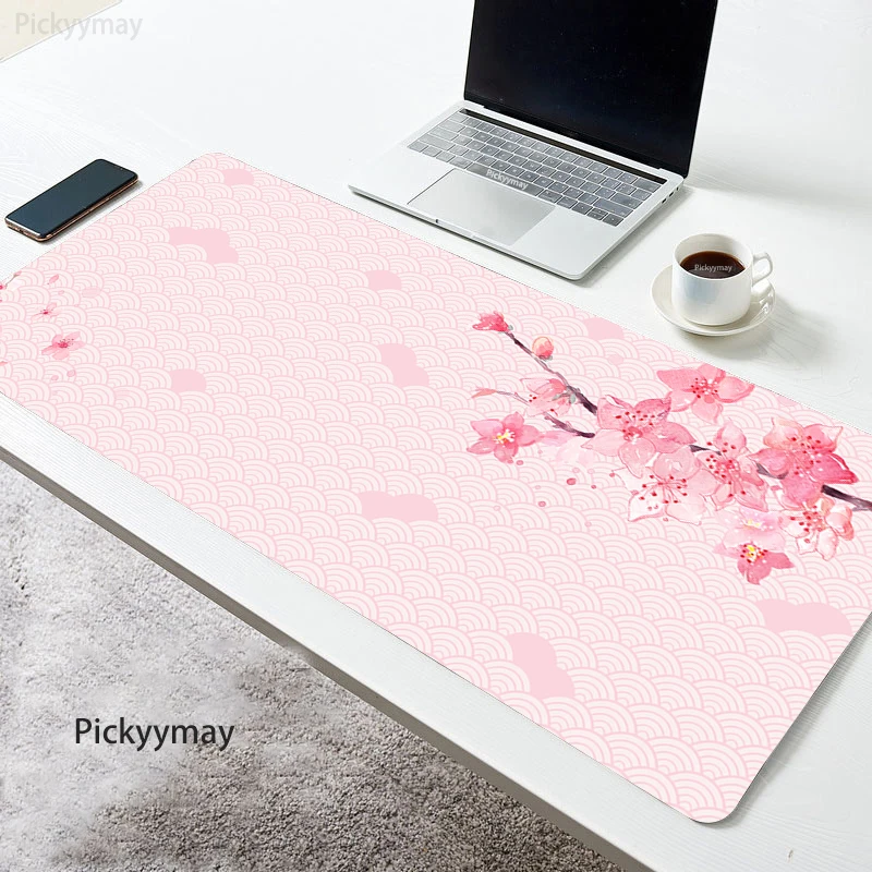 

Pink Cherry Blossom Mouse Pad Gamer Computer XXL Keyboard Pad MousePad Desk Mats Sukura Desk Mat Soft Office Carpet Table Mat