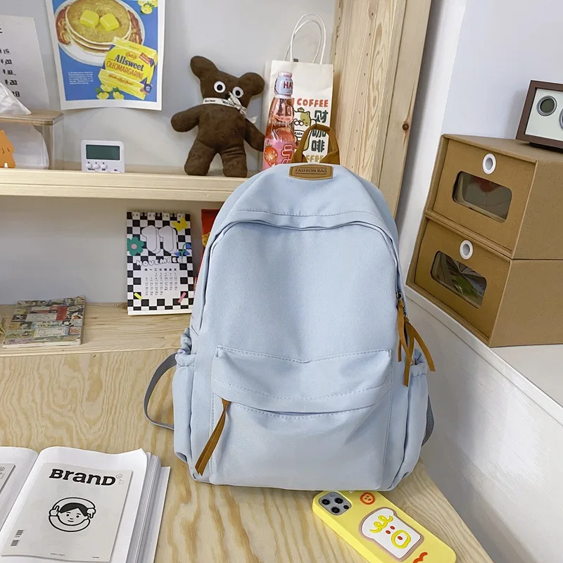 Fashion Leisure Travel Men Women Backpack Student Youth Daily Cute Large-capacity Solid Color School Bag Multi-functional Unisex