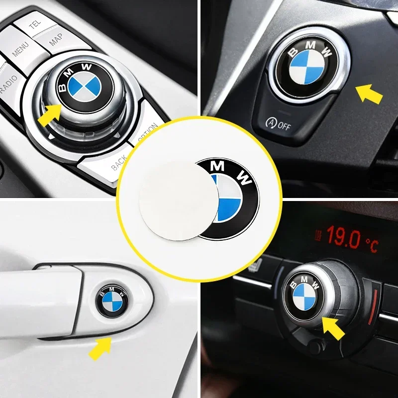 Epoxy/Aluminum Car Label Decal Badge Covers Logo stickers 11 18 20 25 29mm for Bmw E46 E90 E60 F10 F30 E39 E36 F20 E87 G30 E92