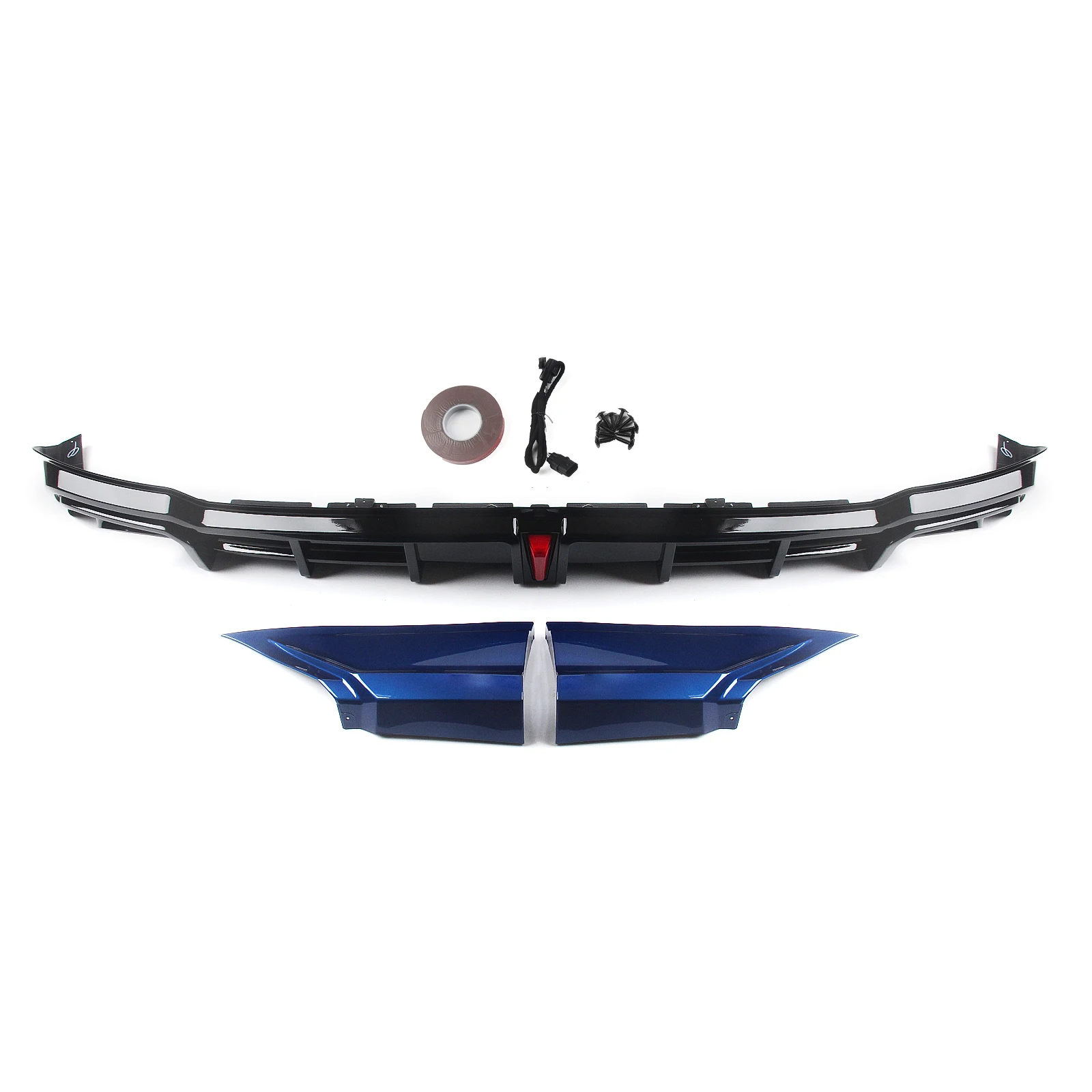 

YOFER диффузор заднего бампера со светодиодным стоп-сигналом для Honda Civic 11th 2022-2025 задний багажник боковой спойлер сплиттер угловая крышка