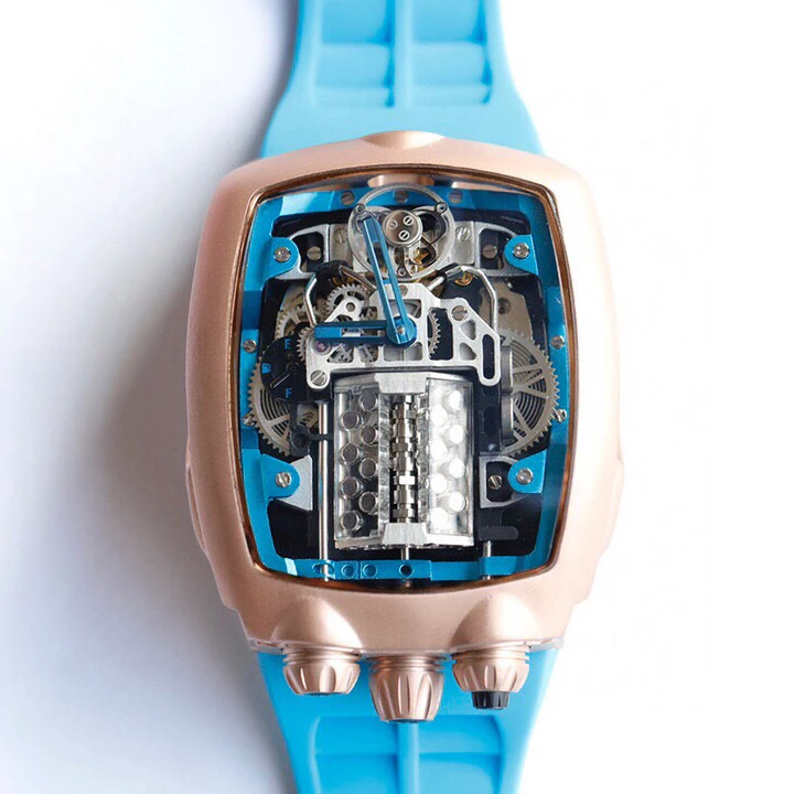 Мужские кварцевые часы астрономической серии Celestial с прозрачным дизайном на 360