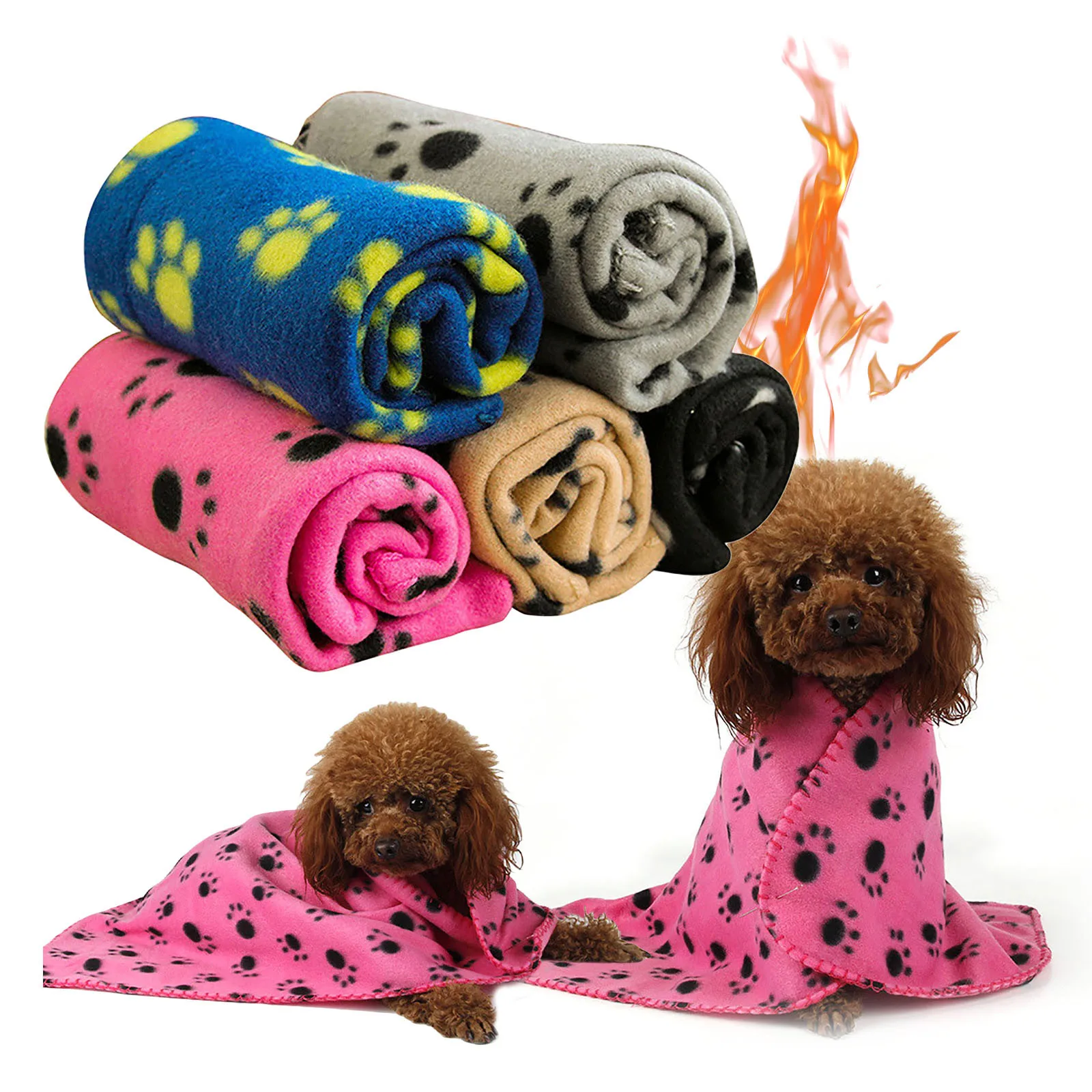 

Print Paw Pet Dog Bed Dog Blankets Fleece Soft Cat Cushion Blanket Winter Warm Pet Cats Cover Blanket For All Dogs Mat