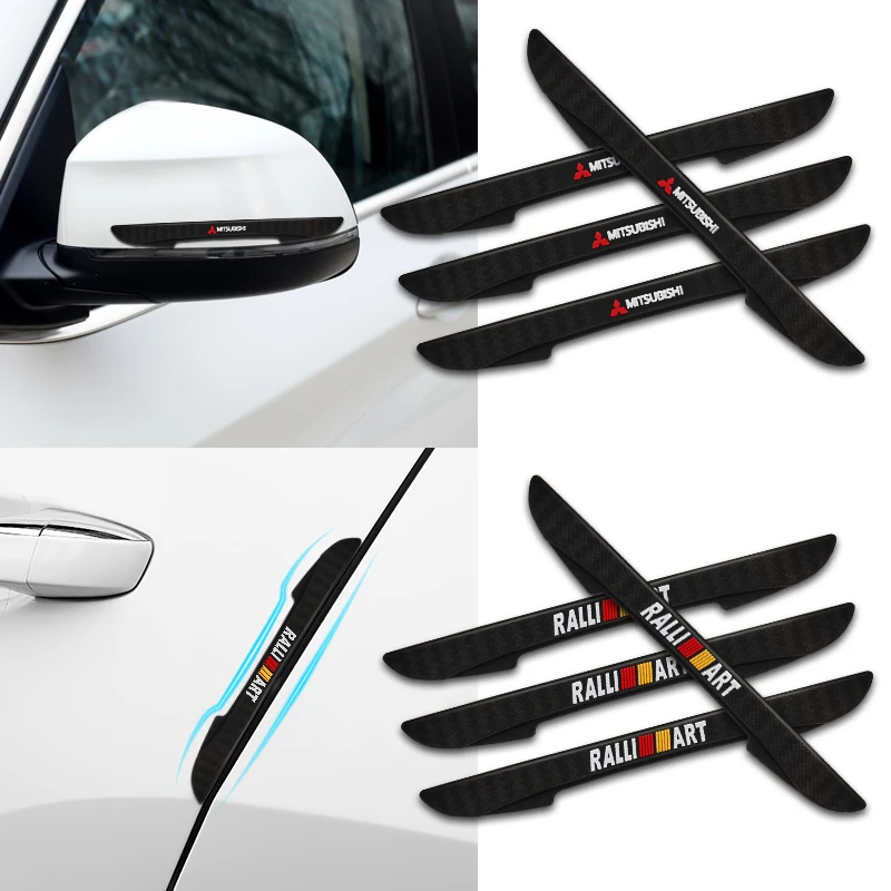

4pcs Car Door Edge anti-collision Protection Strip Bumper Scuff Sticker For Mitsubishi Ralliart lancer asx outlander pajero l200