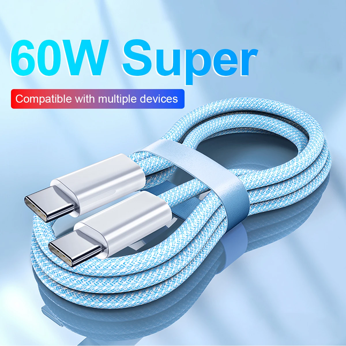 Кабель PD Type C — Type C 60 Вт, кабель для быстрой зарядки, кабель USB C — USB C для Samsung MacBook Pro, зарядное устройство Xiaomi, USB-кабель для передачи данных