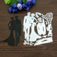 1pcs wedding couple metal cutting dies stencils for diy scrapbooking decorative embossing paper cards craft dies