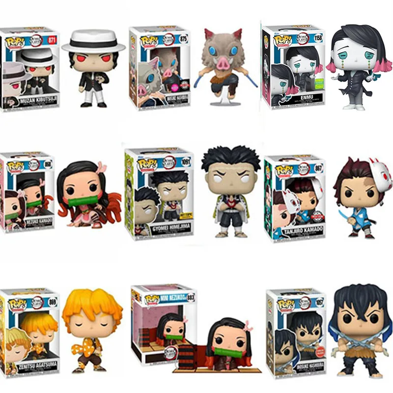 Funko POP рассекающий демонов тангиро камадо 874 ENMU INOSUKE HASHIBIRA 875 ZENITSU AGATSUMA 869 виниловые детские игрушки в подарок
