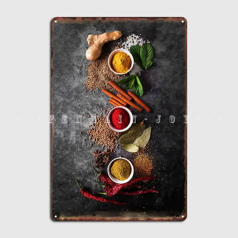 

Spices Metal Plaque Poster Create Garage Club Cinema Living Room Wall Decor Tin Sign Posters