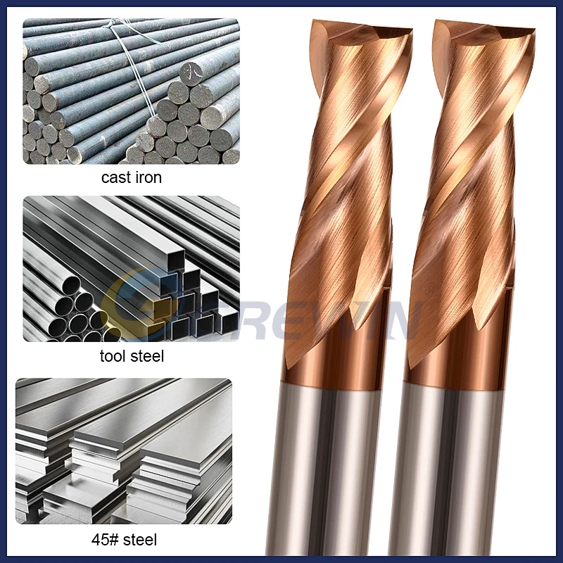 GREWIN HRC55-2 Flutes твердосплавные концевые фрезы/концевые Фрезы с ЧПУ |