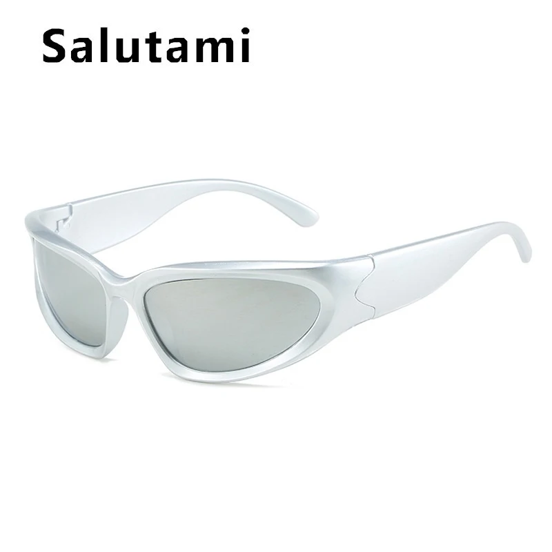 ins hot steampunk sunglasses for women new luxury brand silver mirror oval sun glasses men vintage hip hop punk eyewear shades free global shipping