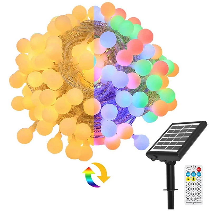 

Solar String Lights 136 LED Fairy Lights With Remote Waterproof Solar Promise Color Light For Garden Christmas Decor 20M Durable
