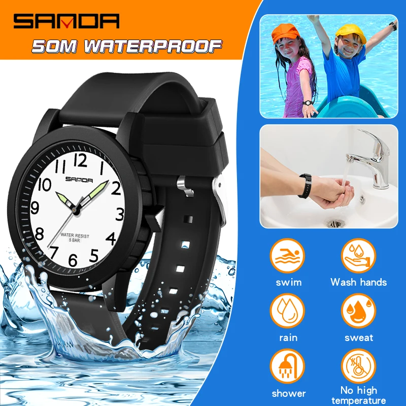 SANDA Brand Couple Quartz Watch Luxury Fashion Women Watches Simple Sports Waterproof Man Watch Original Design reloj mujer