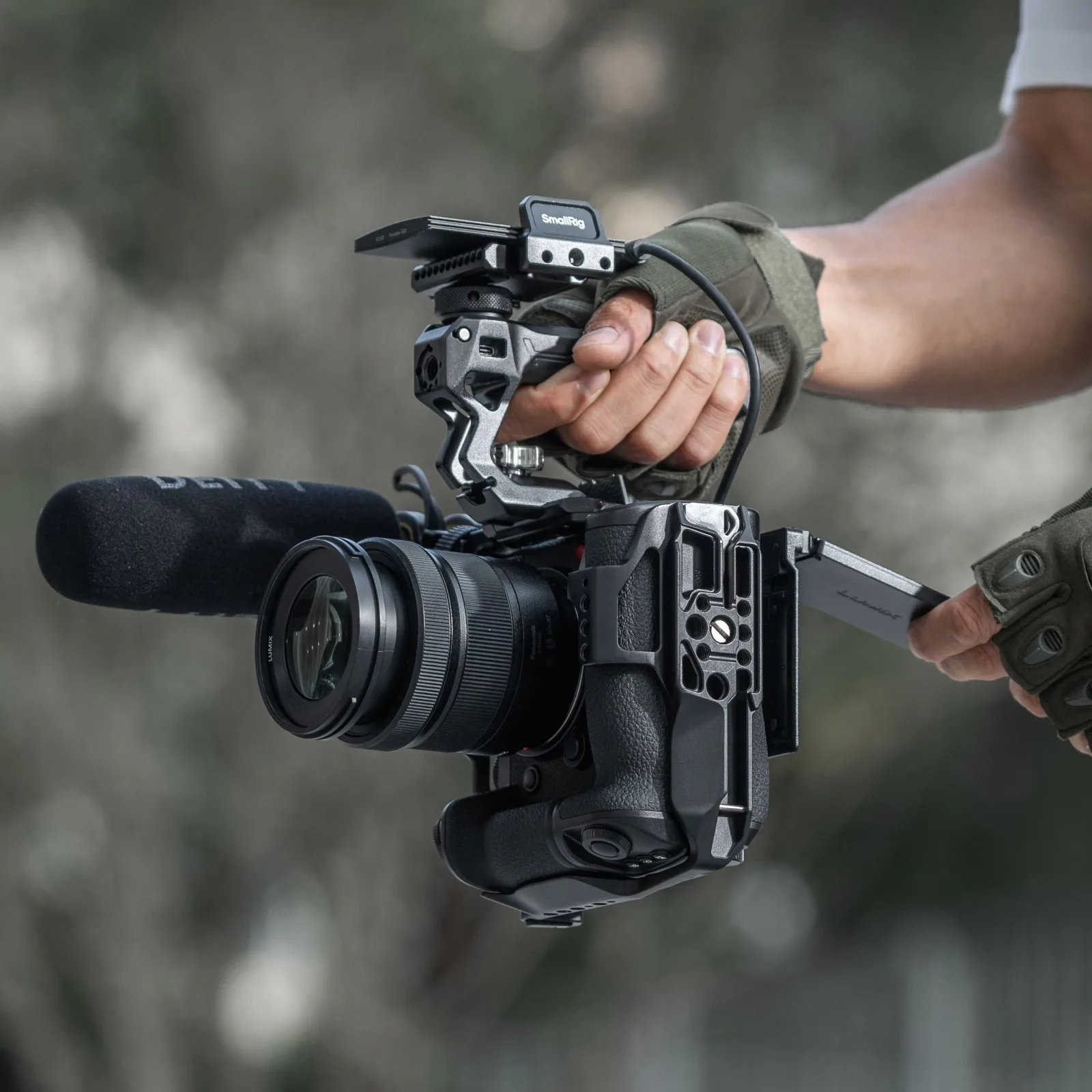 Клетка SmallRig для Panasonic LUMIX S1R II / S5 IIX G9 с ручкой аккумулятора DMW-BG1 DMW-BG2 пластина Arca-Swiss