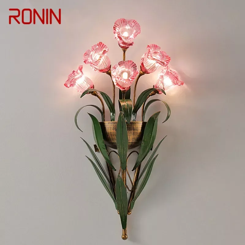 RONIN сельская настенная лампа в американском стиле французская пасторальная