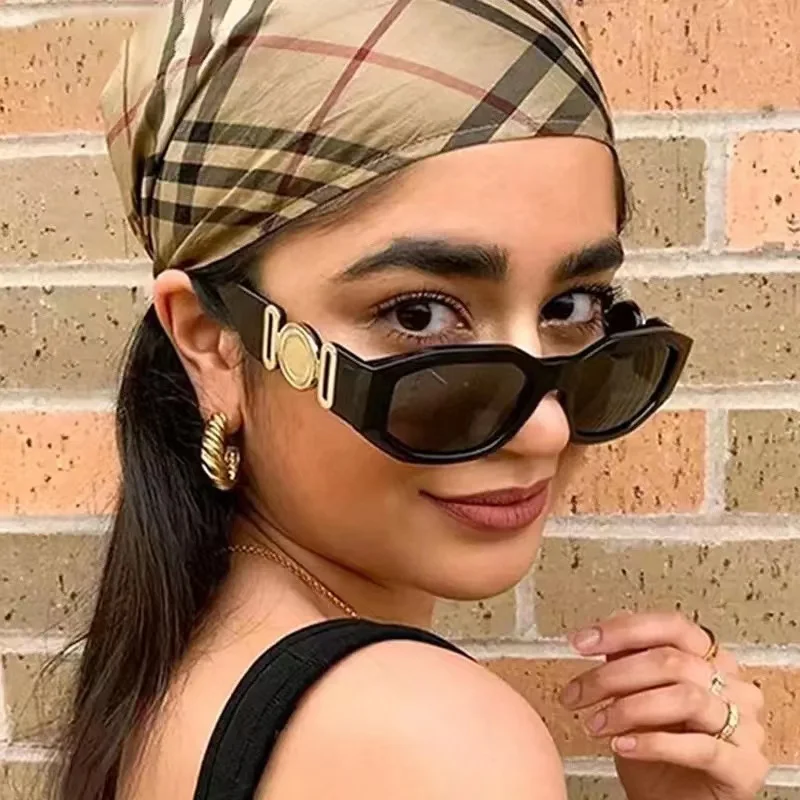 

Солнцезащитные очки «кошачий глаз» для мужчин и женщин, небольшие Модные Винтажные солнечные аксессуары в стиле стимпанк, 2022