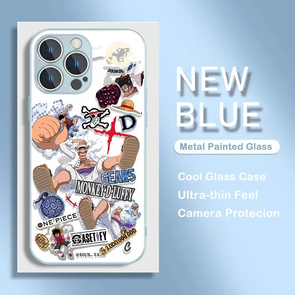 Anime Ones Pieces Luffy Zoro Metallic-Color Phone Case For SamsungA 21 22 23 24 30 32 33 34 51 52 53 54 71 72 73 5G Glass Hard