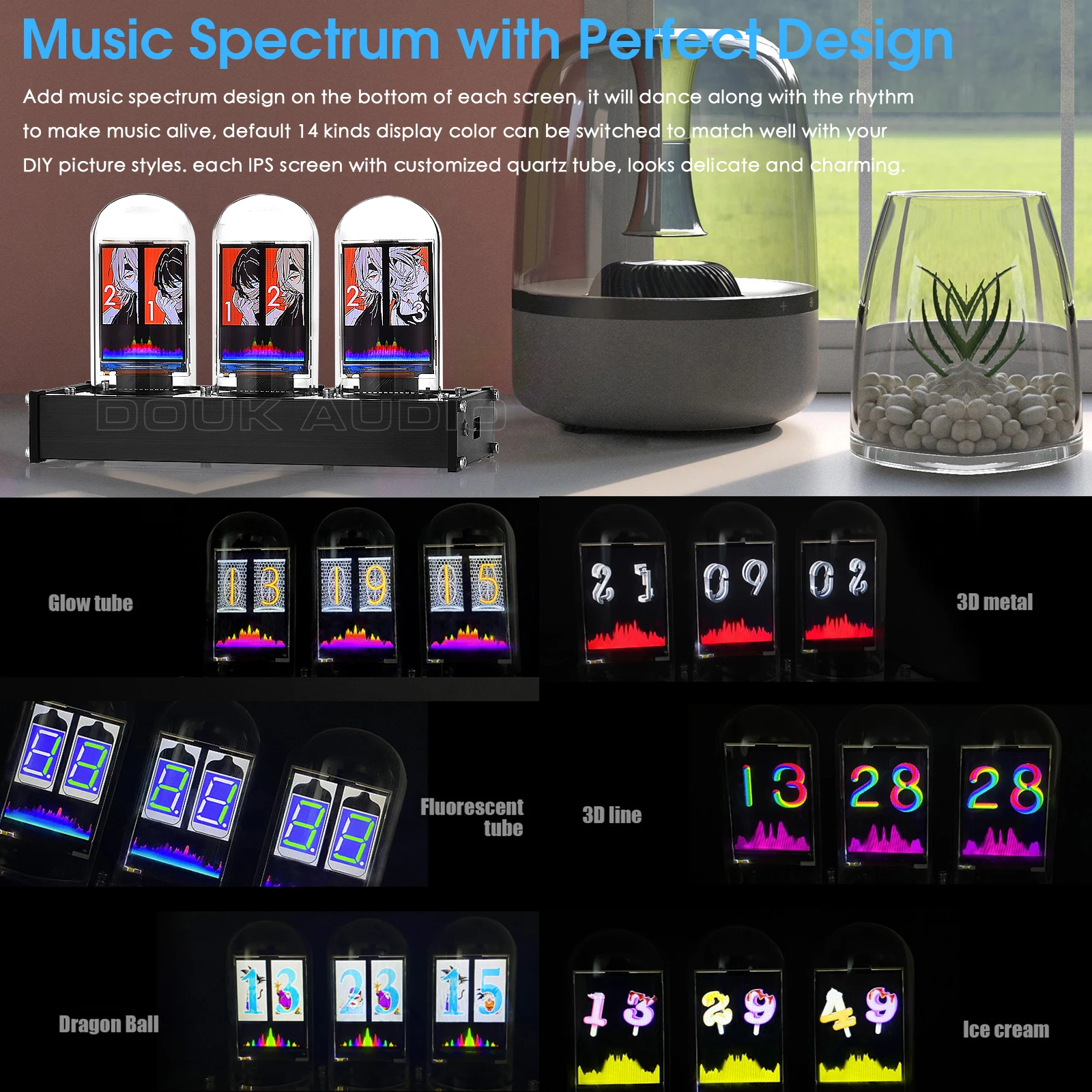 Обновленный Звуковой Измеритель уровня звука Douk Audio IPS Nixie Tube с большим экраном