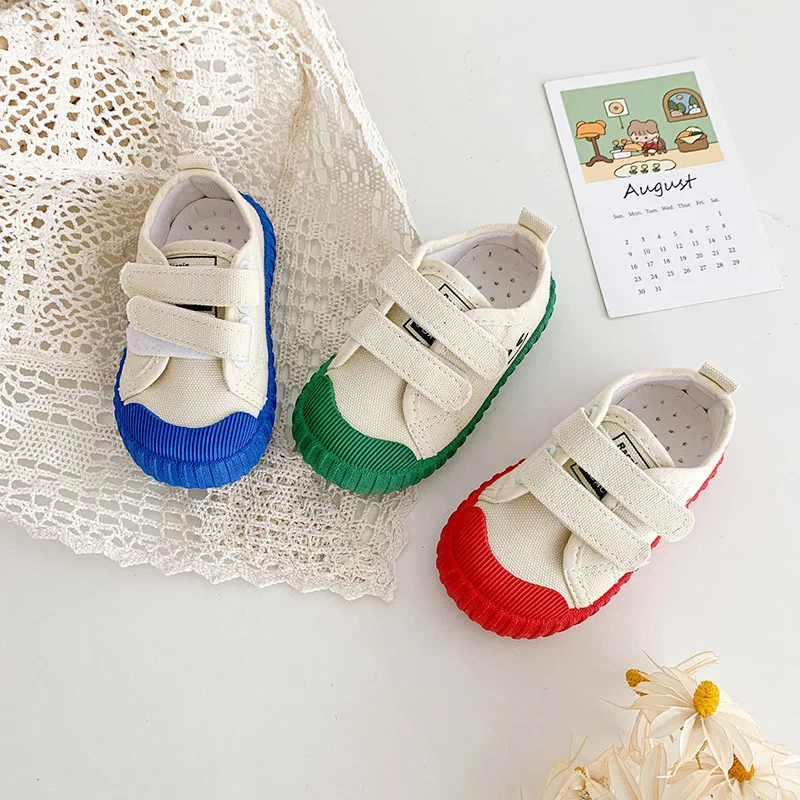 

2022 Autumn 1-8 Years Children Running Shoes Casual Shoes Baby Boys Girls Breathable Sneakers Canvas Shoes Cartoon Kids Flats