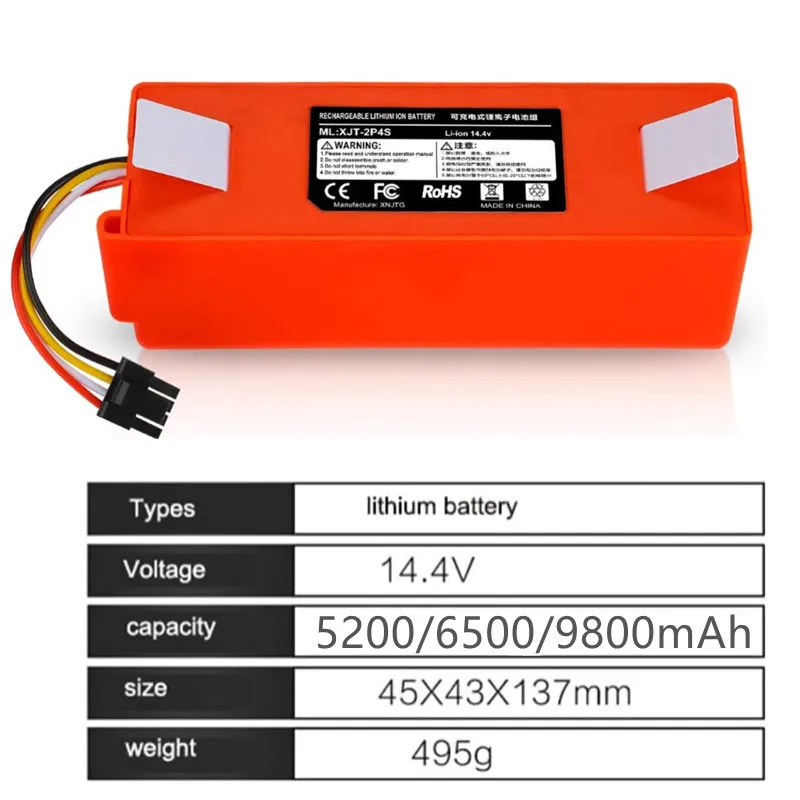

9800mAh Ersatz Batterie fürMi RoboterMijia Roborock s50 s51 Roboter Staubsauger Li-Ion 14,4 V Batterie