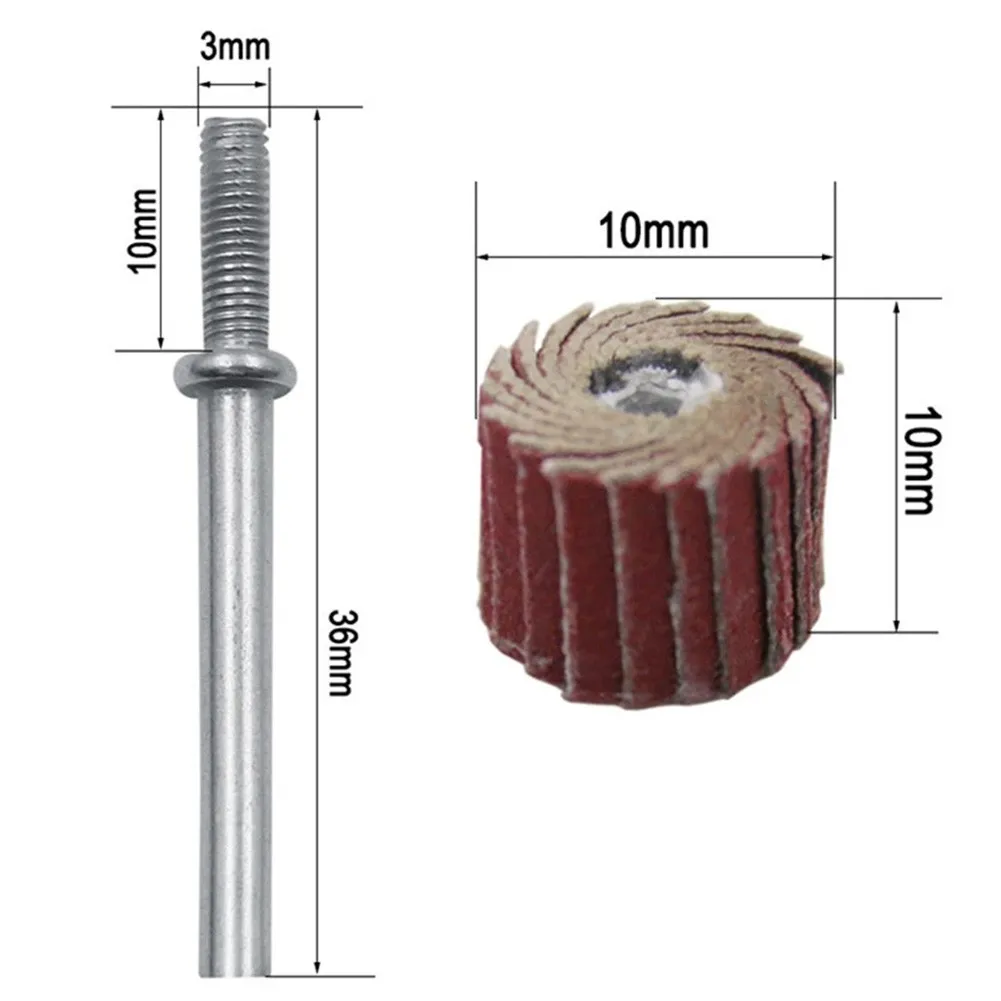 10 шт. +1 втулочный флап-круг шлифовальный диск для сверлильных абразивных шлифовальных бумаг 80-600 зернистости для полировальных шлифмашин с ротационными инструментами Dremel.